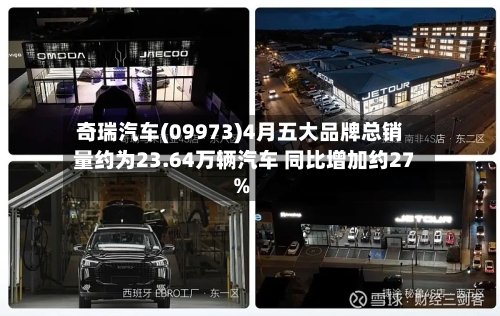 奇瑞汽车(09973)4月五大品牌总销量约为23.64万辆汽车 同比增加约27%