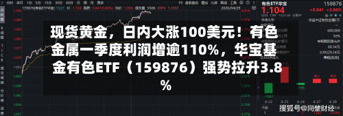 现货黄金	，日内大涨100美元！有色金属一季度利润增逾110%，华宝基金有色ETF（159876）强势拉升3.8%-第2张图片