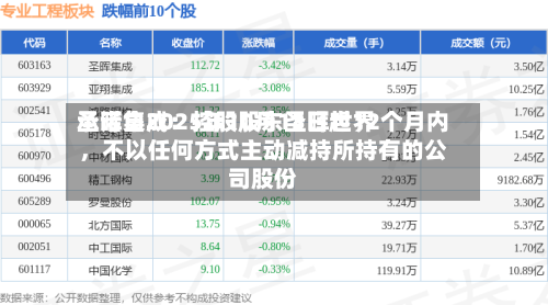 圣晖集成：控股股东圣晖世界承诺自2025年10月13日起12个月内，不以任何方式主动减持所持有的公司股份